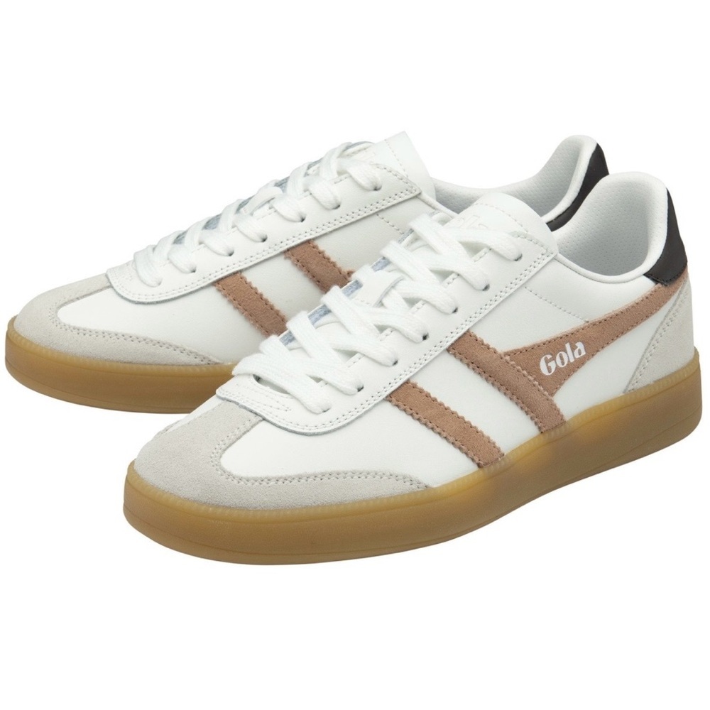 Gola Women’s Viper Leather Sneakers, Sz.6, White, Cameo, Dark Brown, Gum - Picture 6 of 16